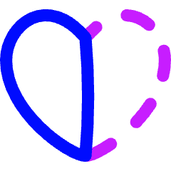 Half Heart Icon from Flex Neon Set