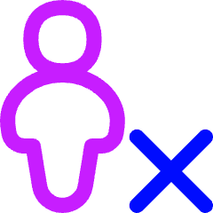 User Full Body Delete Cross Icon from Flex Neon Set