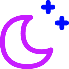 Moon Stars Icon from Flex Neon Set