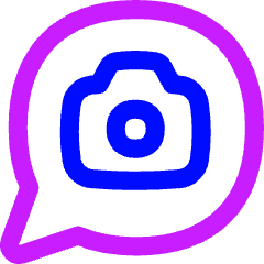 Chat Bubble Camera Oval Icon from Flex Neon Set