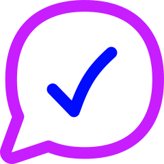 Chat Bubble Oval Check Icon from Flex Neon Set