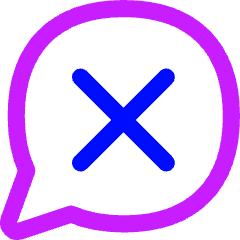 Chat Bubble Oval Delete Icon from Flex Neon Set