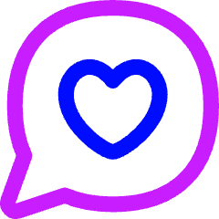 Chat Bubble Oval Favorite Heart Icon from Flex Neon Set