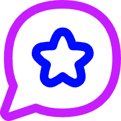 Chat Bubble Oval Favorite Star Icon from Flex Neon Set