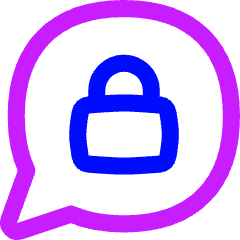 Chat Bubble Oval Lock Icon from Flex Neon Set