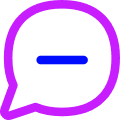 Chat Bubble Oval Subtract Icon from Flex Neon Set