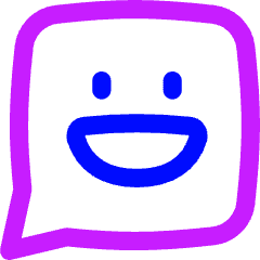 Chat Bubble Square Smiley 2 Icon from Flex Neon Set