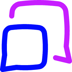 Chat Two Bubbles Square 2 Icon from Flex Neon Set