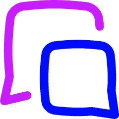 Chat Two Bubbles Square Icon from Flex Neon Set