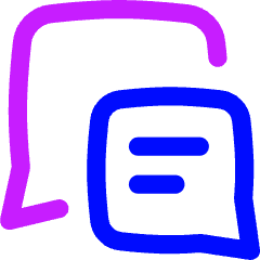 Chat Two Bubbles Square Text 1 Icon from Flex Neon Set