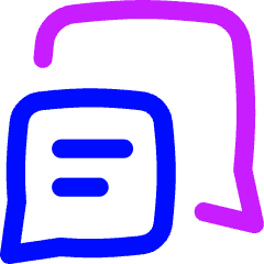 Chat Two Bubbles Square Text 2 Icon from Flex Neon Set