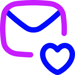 Inbox Favorite Heart Icon from Flex Neon Set