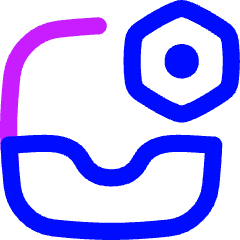 Inbox Setting Bolt Nut Icon from Flex Neon Set
