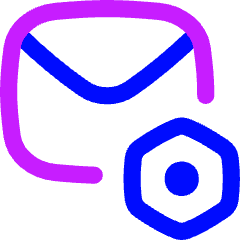 Mail Setting Bolt Nut Icon from Flex Neon Set