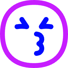 Smiley Emoji Kiss Nervous Icon from Flex Neon Set