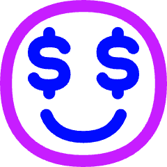 Smiley Rich Icon from Flex Neon Set