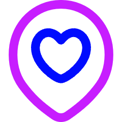 Location Heart Pin Icon from Flex Neon Set