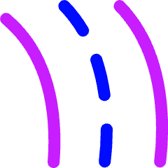 Street Road Curve Left Icon from Flex Neon Set