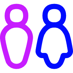 Toilet Man Woman 1 Icon from Flex Neon Set