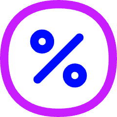 Discount Percent Circle Icon from Flex Neon Set