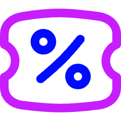 Discount Percent Coupon Icon from Flex Neon Set