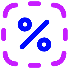 Discount Percent Cutout Icon from Flex Neon Set