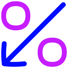Discount Percent Decrease Icon from Flex Neon Set