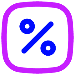 Discount Percent Square Icon from Flex Neon Set