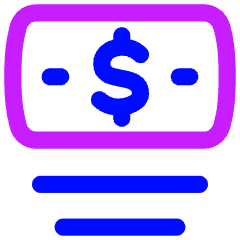 Bill Dollar 1 Icon from Flex Neon Set