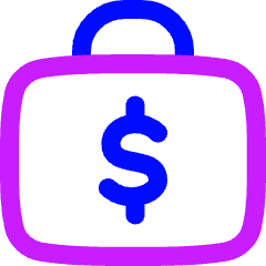 Briefcase Dollar Icon from Flex Neon Set