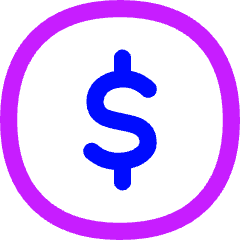 Dollar Coin Icon from Flex Neon Set