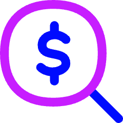 Search Dollar Icon from Flex Neon Set