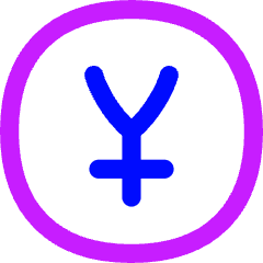 Yuan Yen Circle Icon from Flex Neon Set
