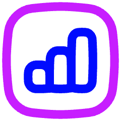 Graph Bar Increase Square Icon from Flex Neon Set