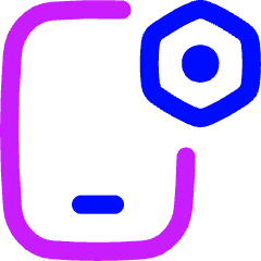 Phone Setting Bolt Nut Icon from Flex Neon Set