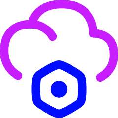 Cloud Setting Bolt Nut Icon from Flex Neon Set