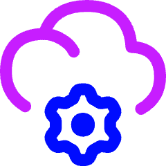 Cloud Setting Gear Icon from Flex Neon Set