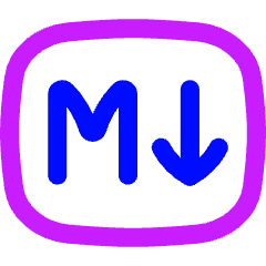 Markdown Rectangle Programming Icon from Flex Neon Set