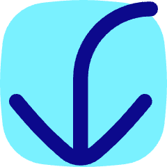Line Arrow Bend Left Down Large Icon from Flex Pop Set