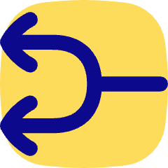 Line Arrow Split Left 1 Icon from Flex Pop Set