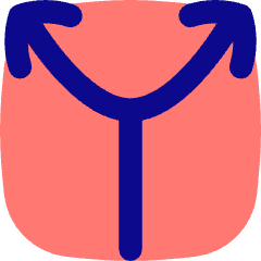 Line Arrow Split Vertical Up 2 Icon from Flex Pop Set