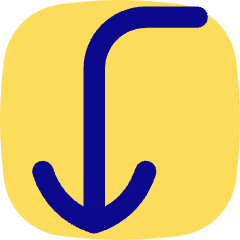 Line Arrow Bend Left Down Icon from Flex Pop Set