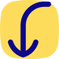 Line Arrow Curve Left Down Icon from Flex Pop Set