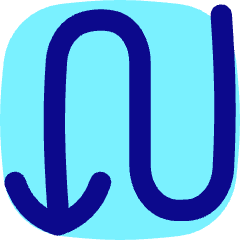 Line Arrow Curvy Down Left Icon from Flex Pop Set