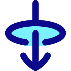 Line Arrow Elipse Down Icon from Flex Pop Set