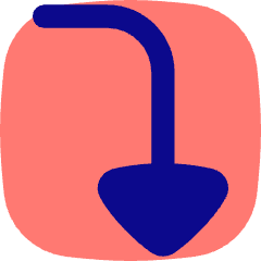 Triangle Arrow Bend Right Down Icon from Flex Pop Set