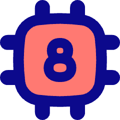 Computer Chip Eight Core Icon from Flex Pop Set