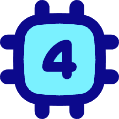 Computer Chip Four Core Icon from Flex Pop Set