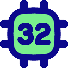 Computer Chip Thirty Two Core Icon from Flex Pop Set