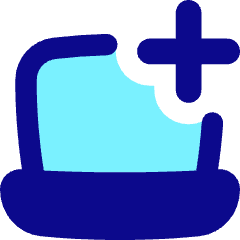 Laptop Add Plus Icon from Flex Pop Set